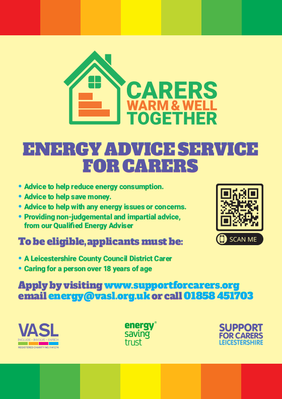 We now employ Wendy, a qualified Energy Advisor, to help Leicestershire carers keep their homes warm and cosy.